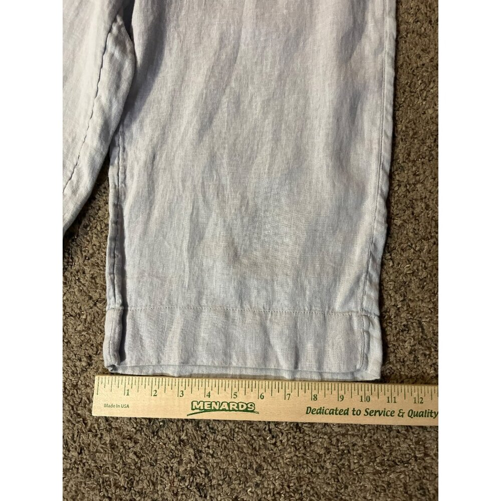 Cynthia Rowley 100% Linen Cropped Pants Womens L Light Gray Used - Picture 12 of 14